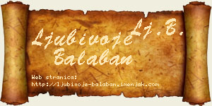 Ljubivoje Balaban vizit kartica